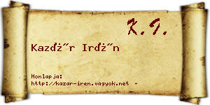 Kazár Irén névjegykártya