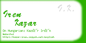 iren kazar business card